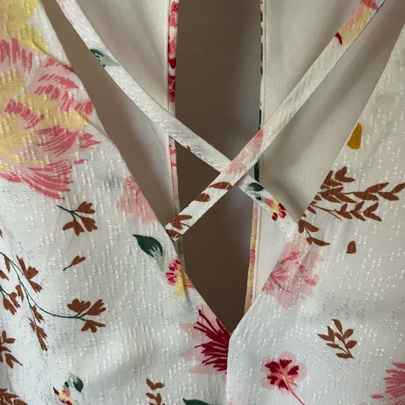 GB Floral V-Neck Romper Maxi Dress L - Picture 3 of 15